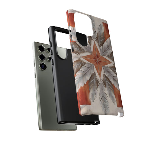 Silver Feather Compass - Impact Resistant Phone Case